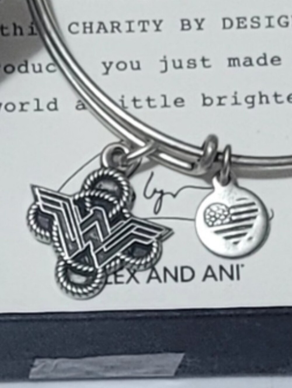 Nwt Alex & Ani $28 WONDER WOMAN Silver charm Bracelet